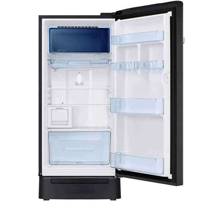 Samsung 192 L 3 Star Inverter Direct cool Single Door Refrigerator (RR21A2K2YBX/HL Base Stand with Drawer Digi- Touch Cool Curd Maestro Luxe Black)